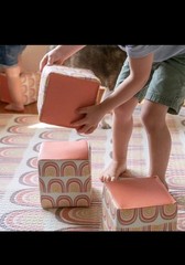 JumpOff Jo 12 Pc Soft Foam Blocks Playset Rainbow Montessori Sensory 6″ Cubes