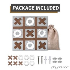 Play Platoon Magnetic Tic Tac Toe Game – Large Metal and Wooden Wall Mounted Boa
