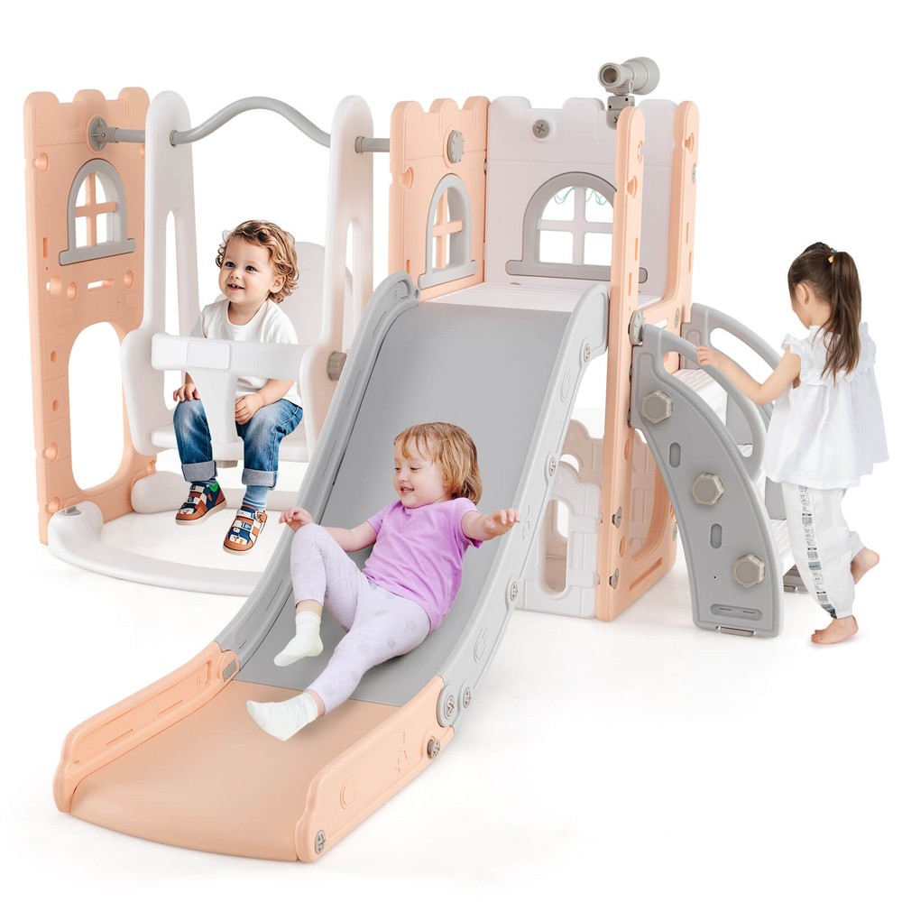 7-in-1 Toddler Slide & Swing Set Indoor Playground for Kids Age 1-3 Years Old