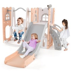 7-in-1 Toddler Slide & Swing Set Indoor Playground for Kids Age 1-3 Years Old