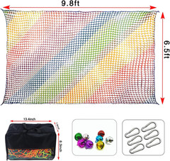 Climbing Cargo Net, 6.5′ X 9.8′ Double Layers Playground Safety Net, Kids Backya