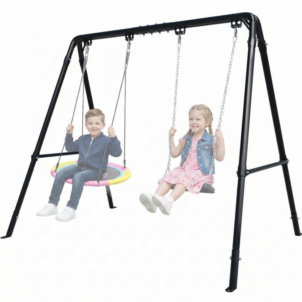 Heavy Duty Porch Swing Stand – Adjustable Height Metal A-Frame Swing Stand Ho…