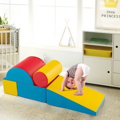 5-Piece Kids Climb Crawl Activity Playset Red Indoor Foam Blocks Soft Play Fun