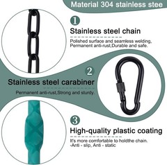 64inch Hanging Swing Chair Chain (2)+ 4 Free Quick Links 1000LB Load Bearing