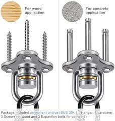 SELEWARE 360° Swivel Hanger with Bearing & Carabiner, Heavy Duty Hook for Tire a