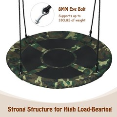 40″ Flying Saucer Tree Swing Outdoor Play Set w/ Adjustable Ropes Camouflage