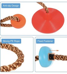 REDCAMP Climbing Rope Disc Tree Swing Heavy Duty Kids Adults w/ Straps Hooks