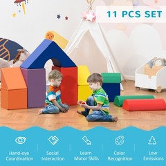 Children’s Foam Climbing Blocks 11Pc Set with Safety Rounded Edges