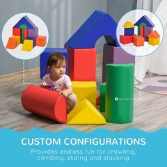Playful Foam Climbing Blocks 11Pc Kit for Children Ages 1-3 Years