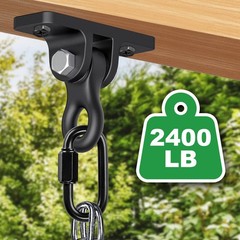 Heavy Duty Black Swing Hangers, 2400LB Capacity One-Piece Cast Iron Porch Swi…