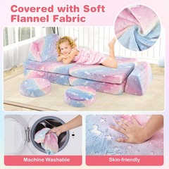 Modular Kids Play Couch Set Glow in Dark Portable Handles Color Soft Foam Sofa