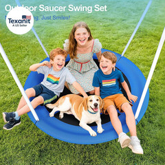 Heavy Duty 500Lbs Saucer Swing Set – Outdoor Metal Frame Playground Equipment fo