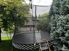 Rainbow Play Systems Wooden Outdoor Swing Set and trampoline