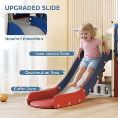 Qaba 8 in 1 Toddler Slide Set for Kids Ages 1-6 Indoor Outdoor Playground