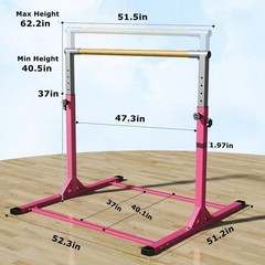 Gymnastic Kip Bar for Kids Training Horizontal Bars for Home Ages 3-15 Adjust…