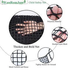 Climbing Cargo Net for Kids – Double Layers Heavy Duty 3.2 x 9.8 ft Black