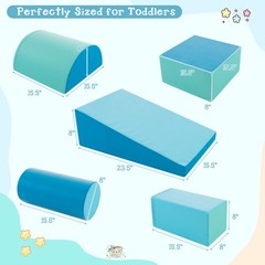 5-Piece Kids Climb Crawl Activity Playset Navy Indoor Foam Blocks Soft Play Fun
