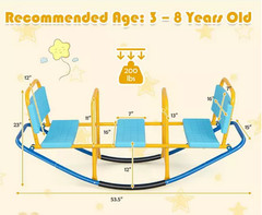 Kids Seesaw 200-lbs Capacity Out/In-door Swivel Teeter 3 – 8 Yrs Promote Family