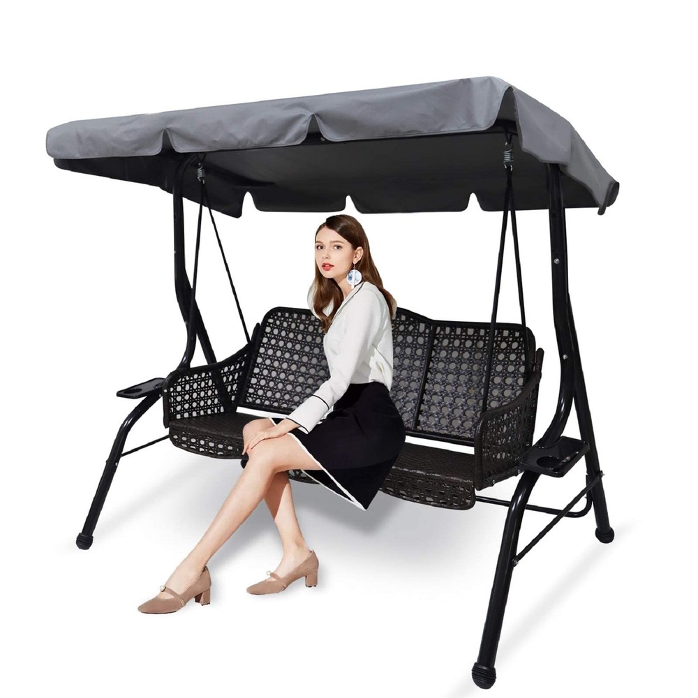 Outdoor Patio Swing Chair Canopy Replacement, 3 Seater Porch Swing Seat Canop…