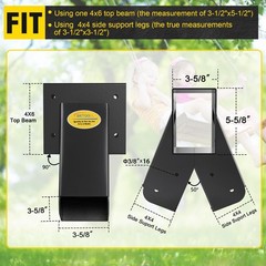 BETOOLL 90° A-Frame Middle Swing Set 3.5″ x 5.5″ x 3.5″, Black-middle