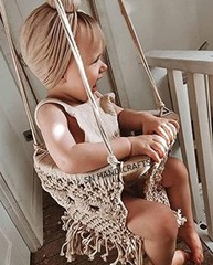 Handmade Macrame Baby Swing Natural Rope Hammock for Baby Macrame Swing Chair…