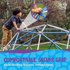 Free-Standing Powder-Coated, UV Resistant Steel Jungle Gym Climber, Blue