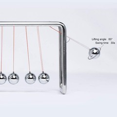 CERROPI Newtons Cradle Pendulum with 7 4.52 x 6.69 x 3.54 inches, Silver