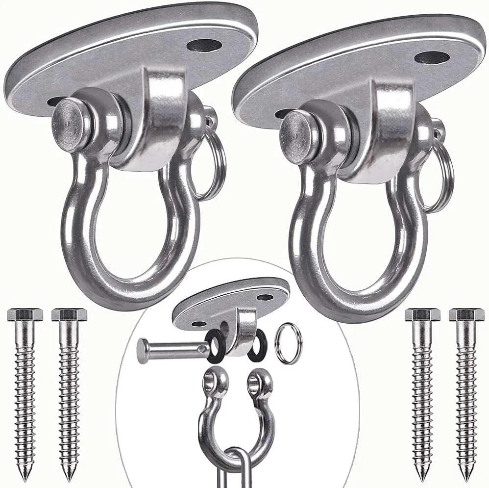 Set of 2 Permanent Antirust Stainless Steel 304 Heavy Duty Swing Hangers, 200…