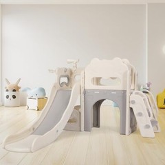 Kids Slide Climber Playset 8-in-1 Freestanding Slide Toddler Toys Indoor Outdoor