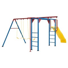 Lifetime 91022 Monkey Bar Adventure Swing Set Red Yellow Blue Outdoor Playground