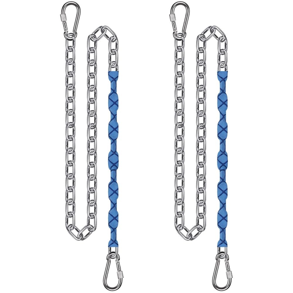 2Pcs 65″ Stainless Steel Swing Chains with 4 Quick Connection Hooks Heavy Dut…