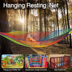 Climbing Cargo Net, 6.5′ X 9.8′ Double Layers Playground Safety Net, Kids Backya