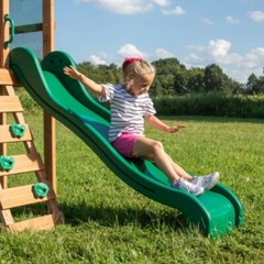 Cedar Swing Set Play Ground Slide Kid Wooden Wall Back Yard Children Wood House