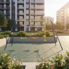 V-Shaped Frame Swing Set Galvanized Children’s Swing Set Treated