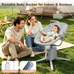 Zoicay Lightweight Baby Swing for Infant with 3 Modes & 5 Speeds, BT Enabled App