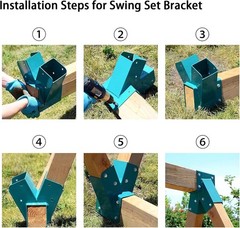A-Frame Middle Swing Set Bracket Kit, Wood Swing Hardware for Outdoor Playground