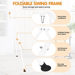 Foldable Swing Stand Heavy-Duty Metal A-Frame for Indoor & Outdoor Exercise E…