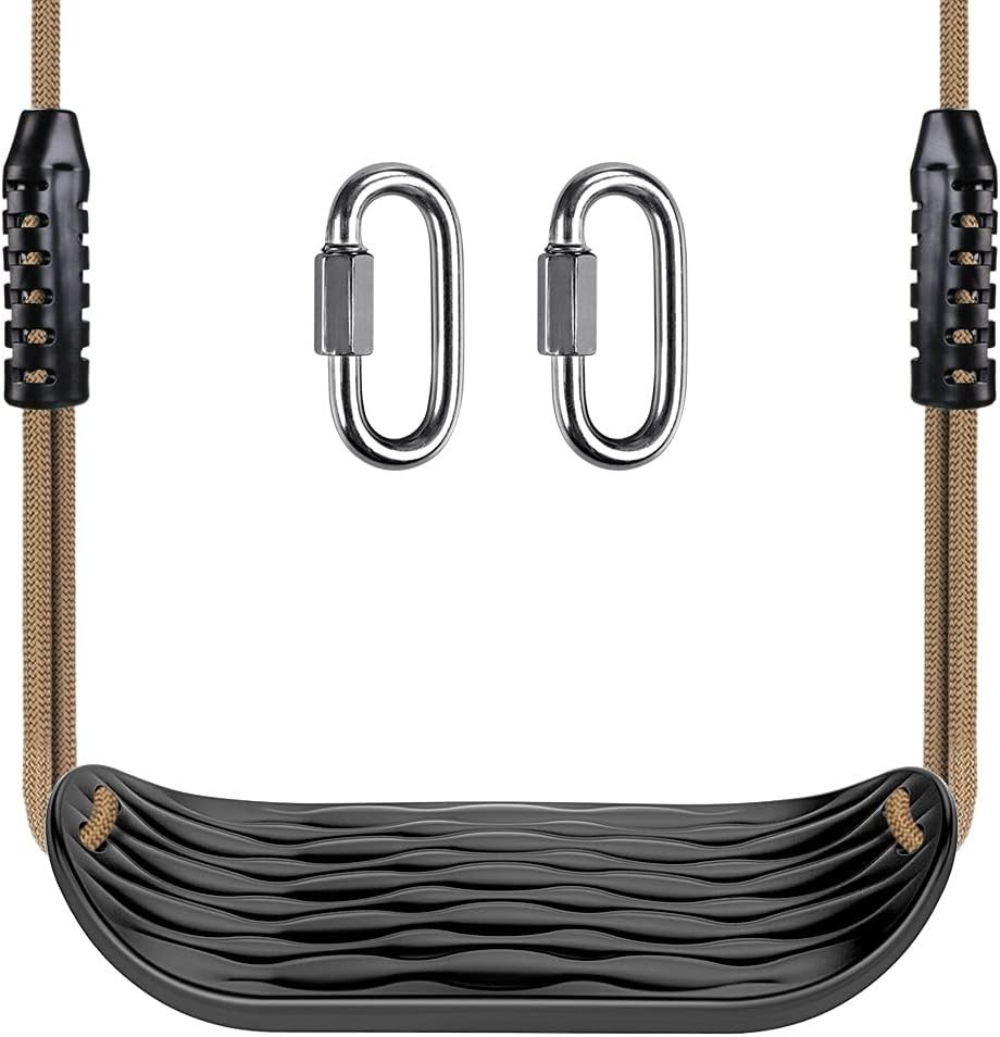 SELEWARE Plastic Swing Seat, Non Slip Tree Swing Set with Adjustable Rope