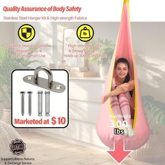 Kids Pod Swing Seat, Max 300 Lbs, Child Sensory Swing Chair Indoor & Outdoor