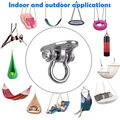 2 Sets of Stainless Steel Swing Hanger 180° Swivel Swing Hook, 1500 lb Capaci…