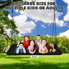 60″ Large Rectangle Platform Tree Swing for Kids & Adults, 700lb Capacity