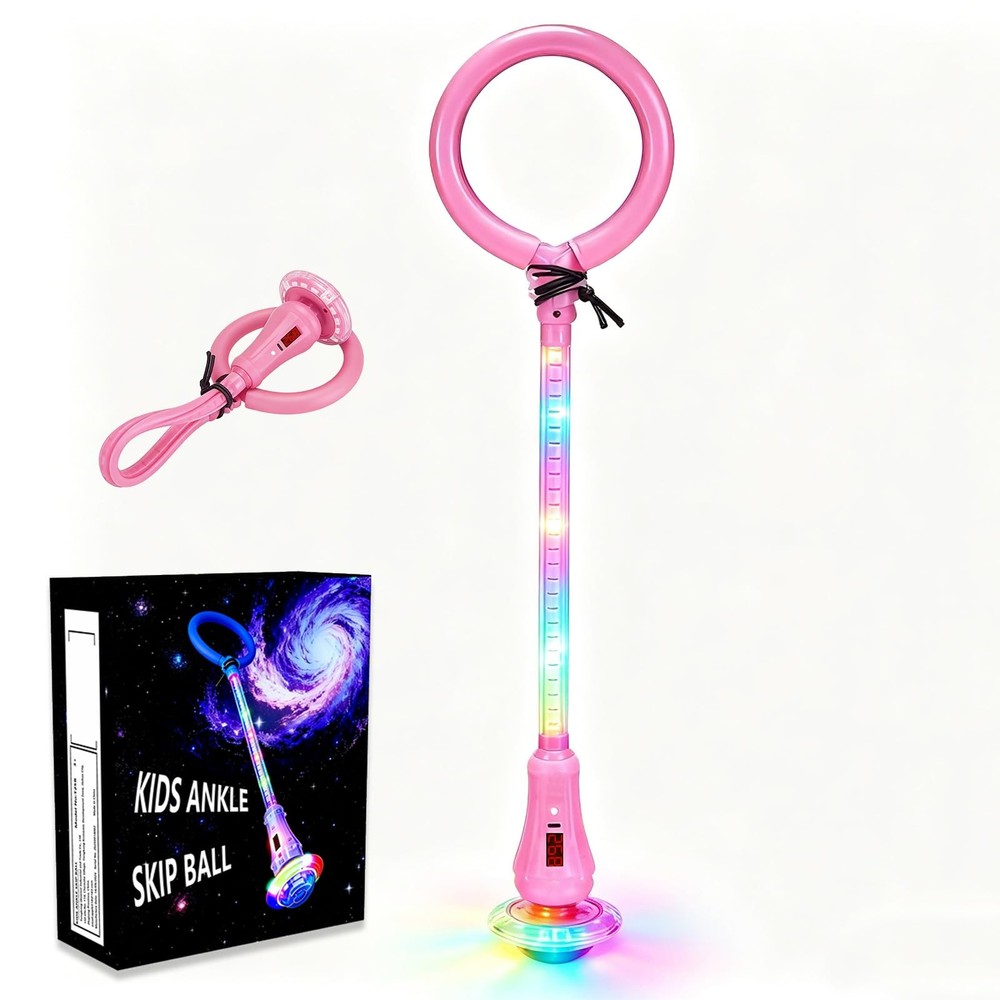 Skip Ball for Kids with LED Flashing Lights and Digital Counter,Foldable Ankl…