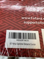 Fofana Ninja Warrior Obstacle Course – 65′ Ninja Slackline Backyard Fun NEW!