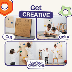 Rock Climbing Wall for Kids | Indoor Playground Play Gym Set with Drawing Blackb