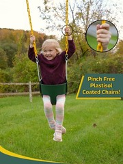 Heavy-Duty High Back Full Bucket Toddler Swing Seat | Coated Swing Chains Ful…