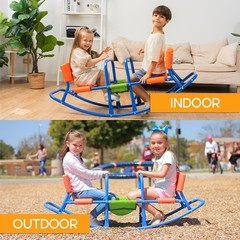 Double Rocking Seesaw – 2-Seater Teeter Totter for Kids Ages 3-5 – Outdoor Ride