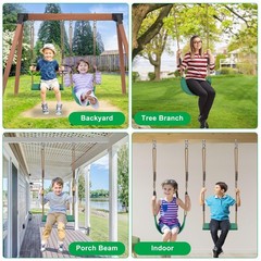 SELEWARE Heavy Duty Swing Seats for Kids & Adults, Non‑Slip Flat Plastic & U‑…