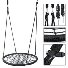 48” Spider Web Tree Net & Metal A-Frame Swing Set Children Patio Activity Set