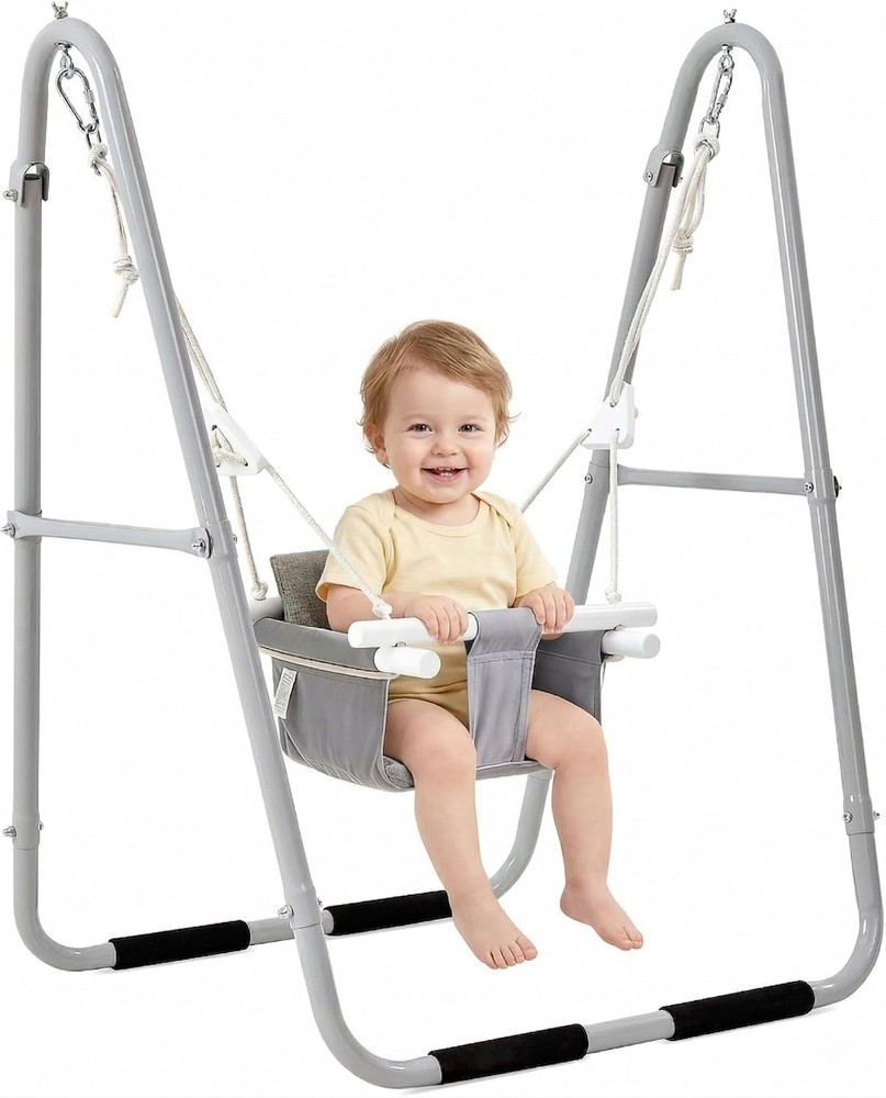 Baby Swing Set for Toddlers 6-36 Months, Foldable & Portable Swing for Indoor…