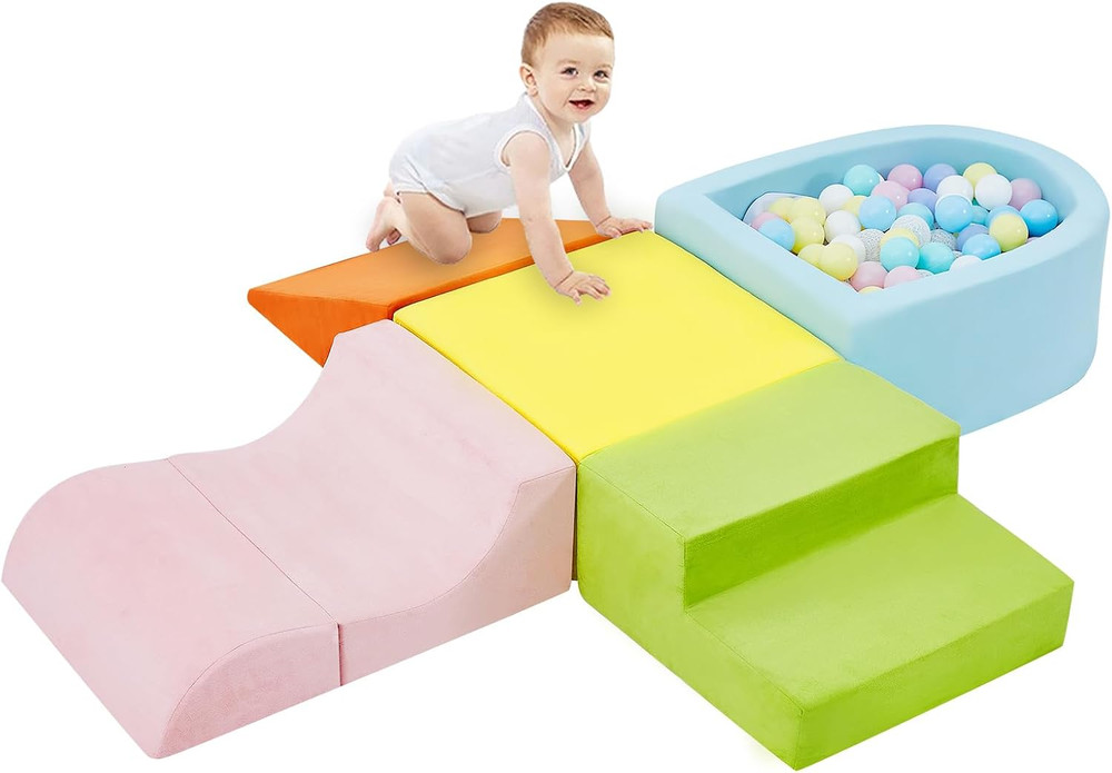 5-Piece Climbing Toys for Toddlers, Baby Foam Blocks,Toddler Climbing Toys Indoo
